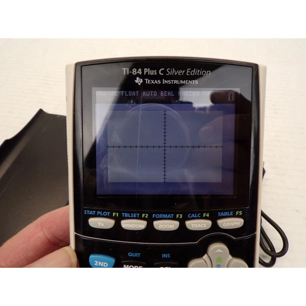 TI-84 Plus C Silver Edition Graphing Calculator w Cover & Charging Cable